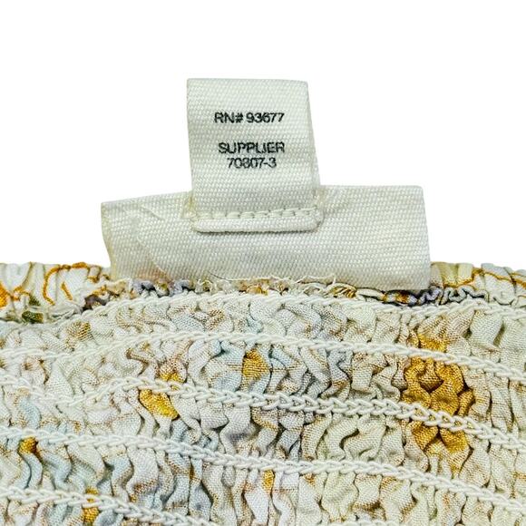 A.N.A Yellow Floral Smocked Midi Dress - Size Medium - Picture 9 of 10